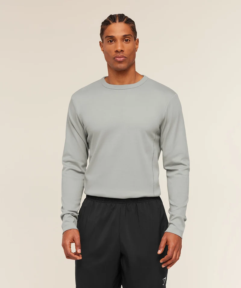 Gymshark Off Duty Long Sleeve T-Shirt - Smokey Grey