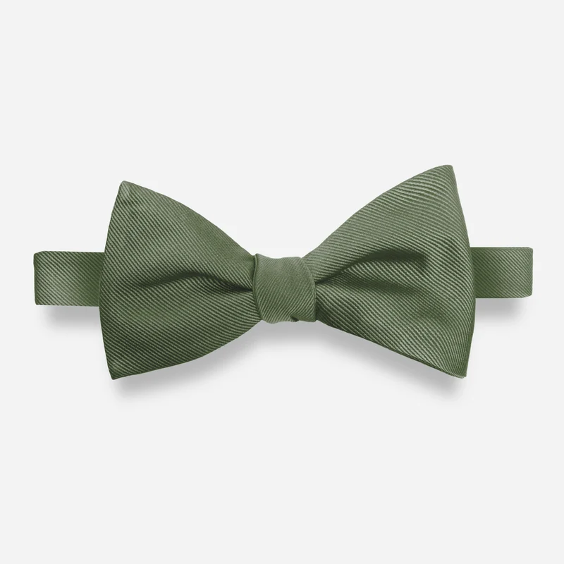 Grosgrain Solid Olive Bow Tie