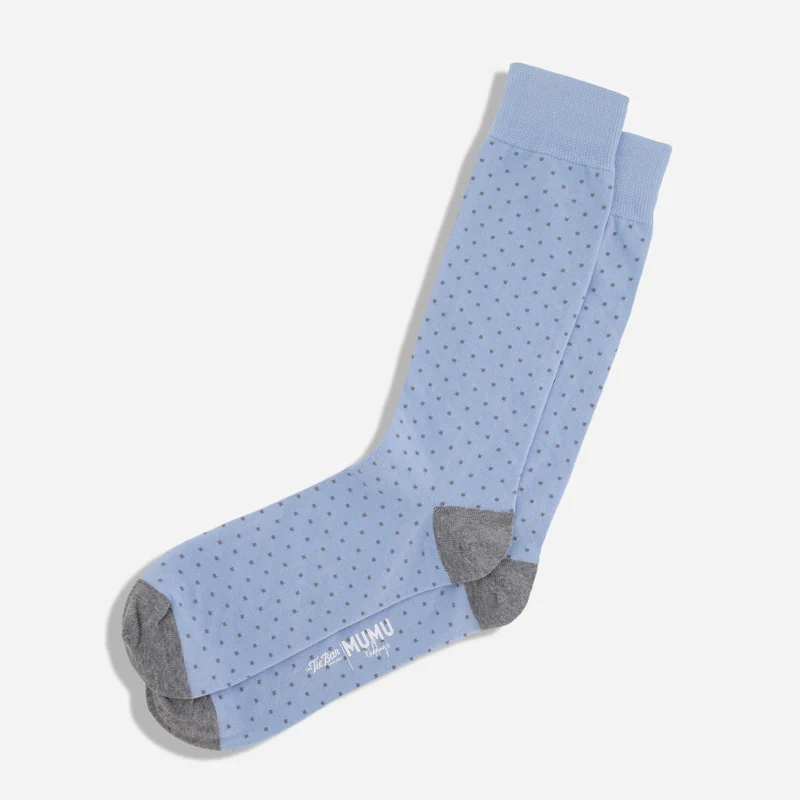 Mumu Weddings - Seaside Dot Steel Blue Dress Socks