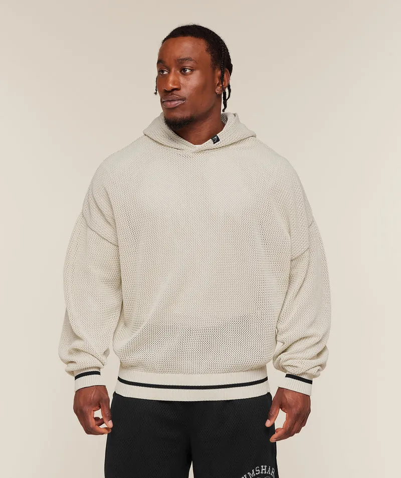 Gymshark Collective Crochet Style Hoodie - Tinted White