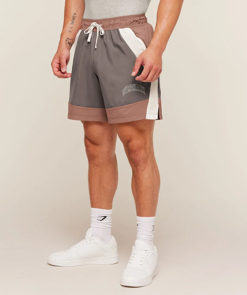 Gymshark Collegiate Tech Shorts - Taupe Brown