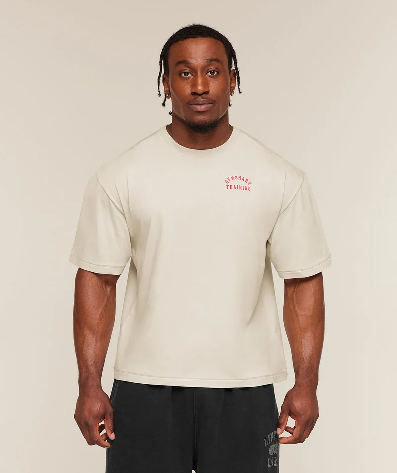 Gymshark Retro Collegiate T-Shirt - Tinted White