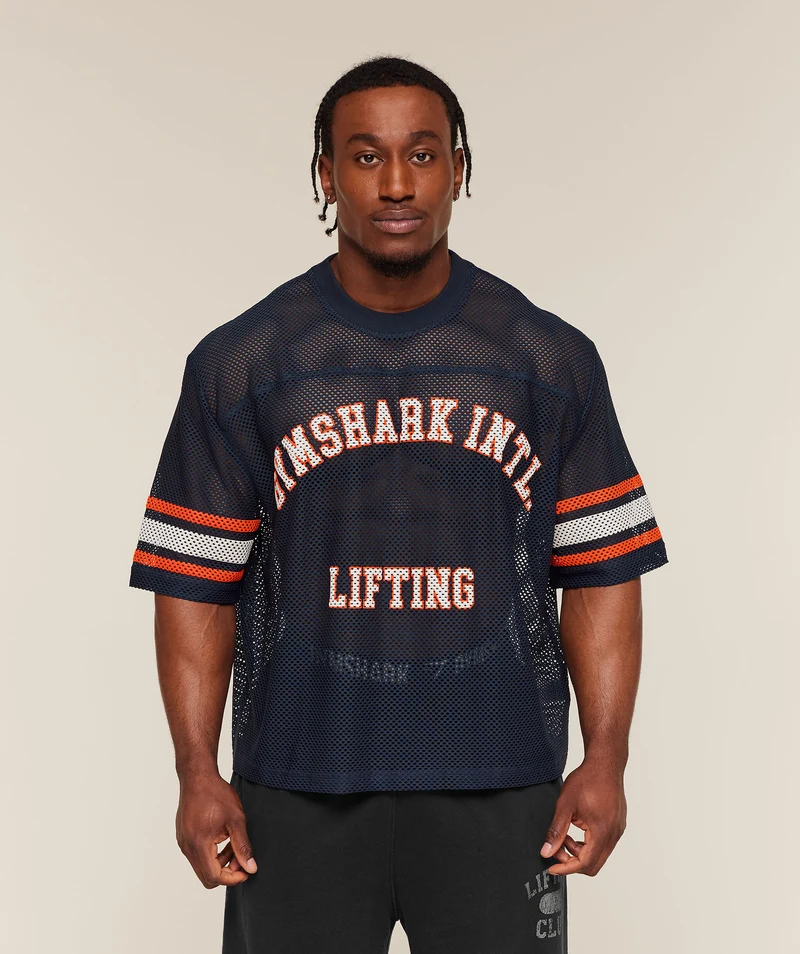Gymshark Collective Mesh Contrast Jersey - Heavy Blue