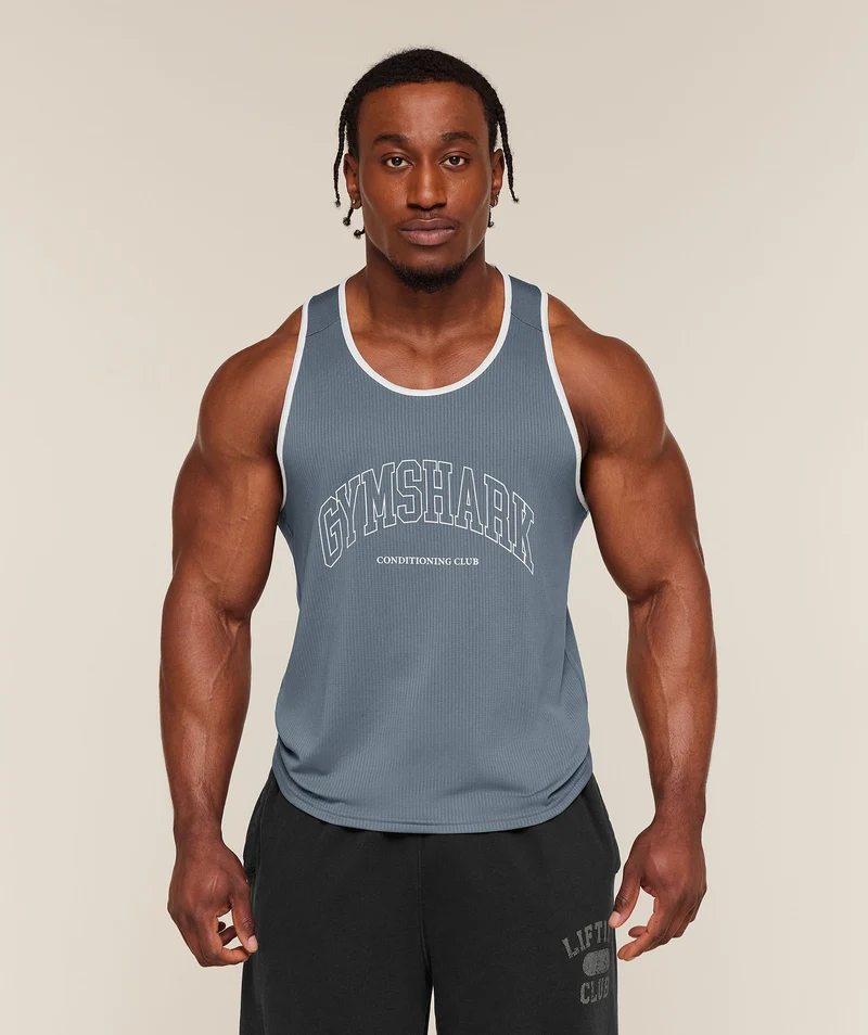 Gymshark Collegiate Tech Tank - Iron Blue