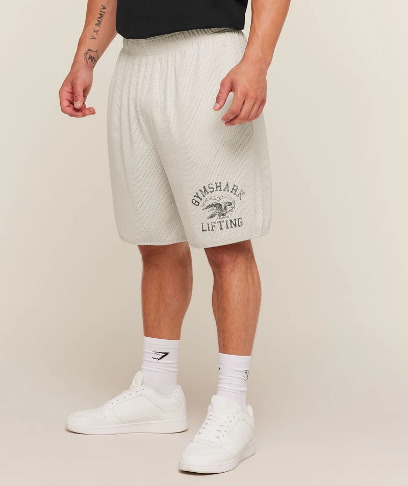 Gymshark Collective Mesh Shorts - Tinted White