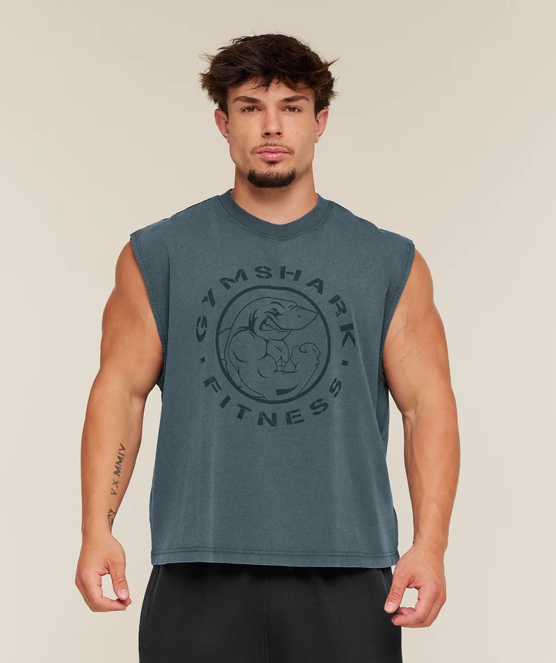 Gymshark Vintage Legacy Tank - Stealth Blue