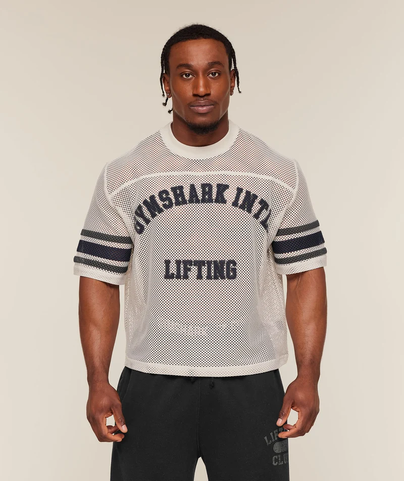 Gymshark Collective Mesh Contrast Jersey - Tinted White