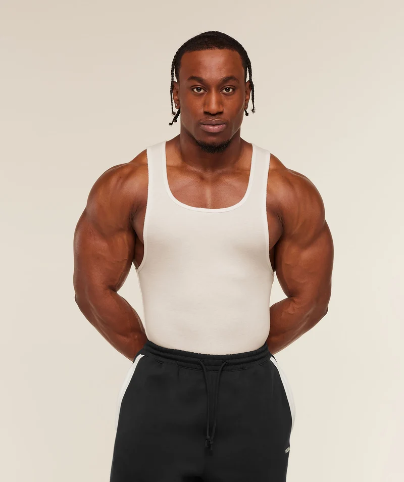 Gymshark x CBUM Ribbed Tank - Soft White