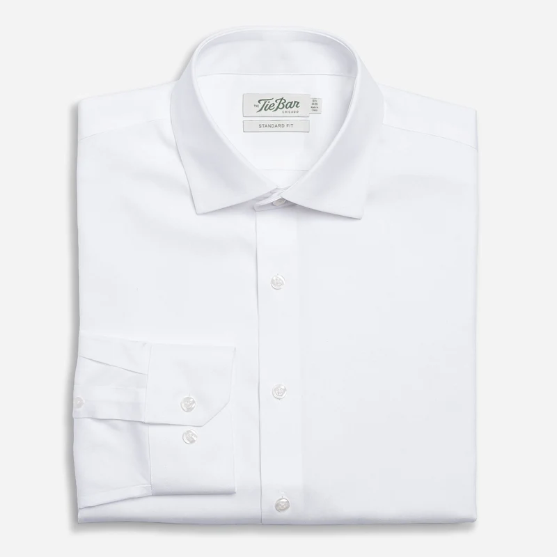 Pinpoint Solid White Non-Iron Dress Shirt