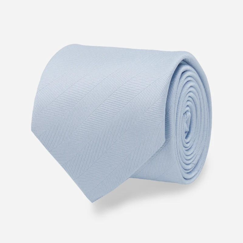Herringbone Vow Icy Blue Tie