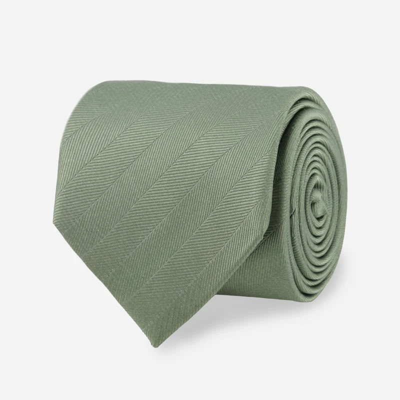 Herringbone Vow Olive Tie