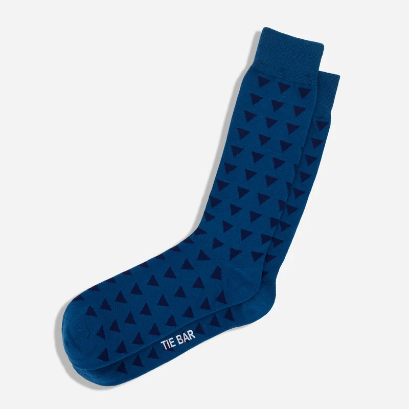 Triangle Geo Peacock Green Dress Socks