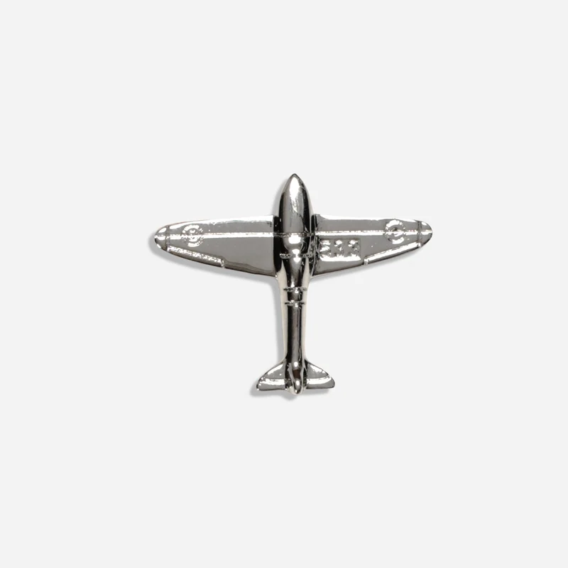 Airplane Silver Lapel Pin