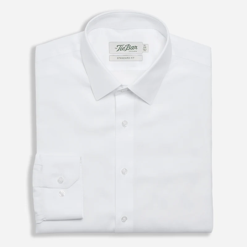 Pinpoint Solid - Point Collar White Non-Iron Dress Shirt