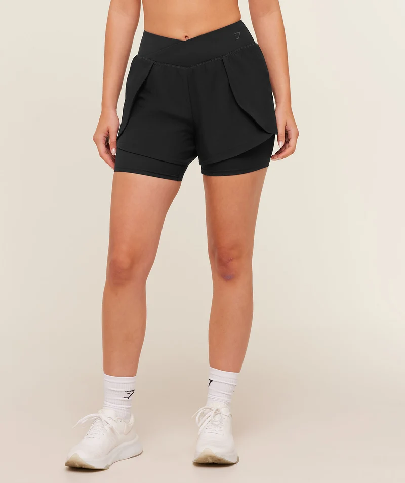 Gymshark Crossover 2-in-1 Shorts - Black