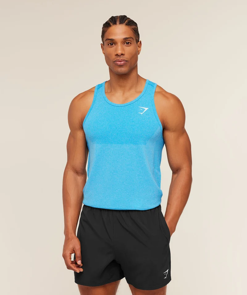 Gymshark Vital Tank - White/Brand Blue