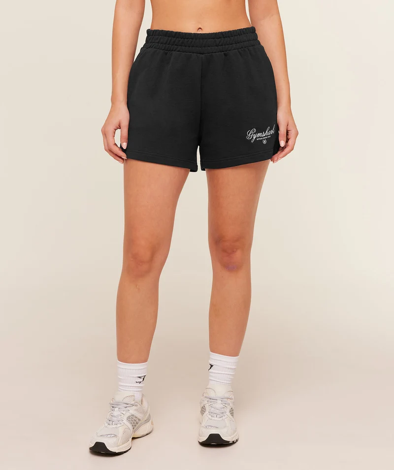 Gymshark Script Embroidery Shorts - Black