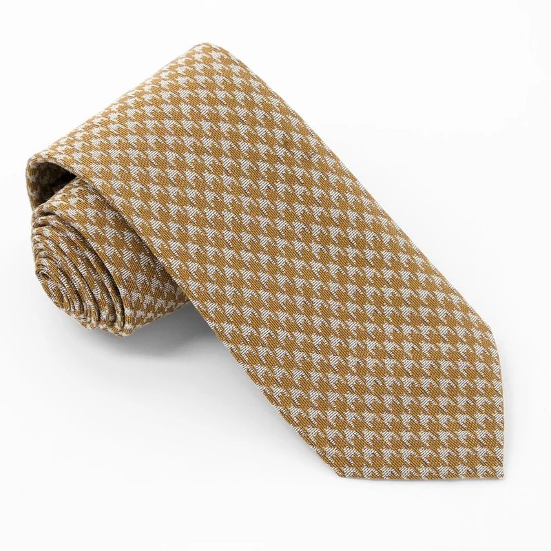 Royal Houndstooth Mustard Tie
