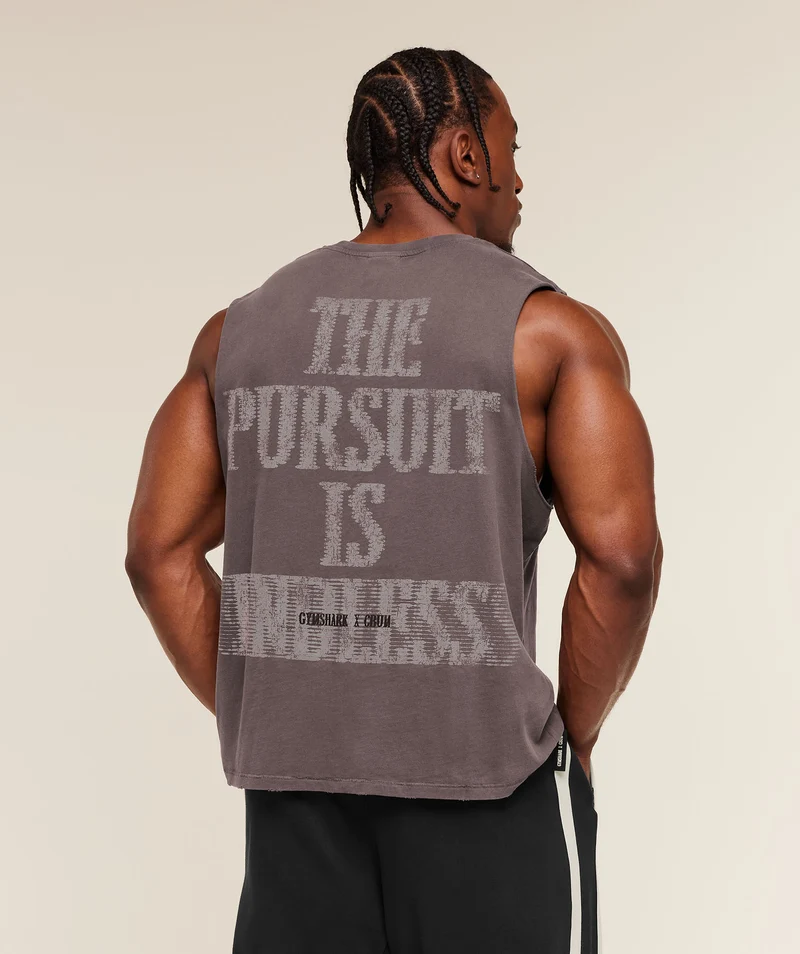 Gymshark x CBUM Washed Sleeveless T-Shirt - Greyed Purple