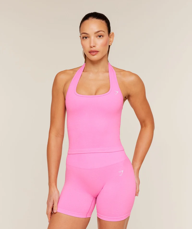 Gymshark Adapt Fleck x Whitney Tank With Shelf - Focus Pink/Tinted White