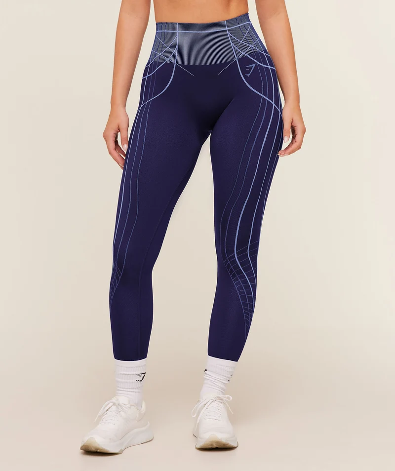 Gymshark Apex Seamless Leggings - Indigo Purple/Chilled Blue