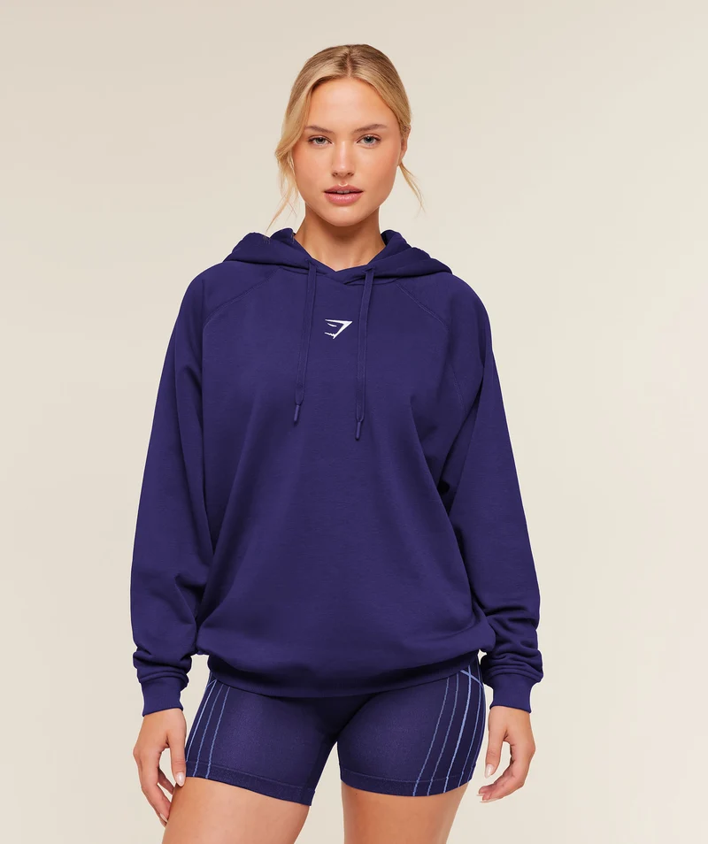 Gymshark Training Oversized Fleece Hoodie - Indigo Purple