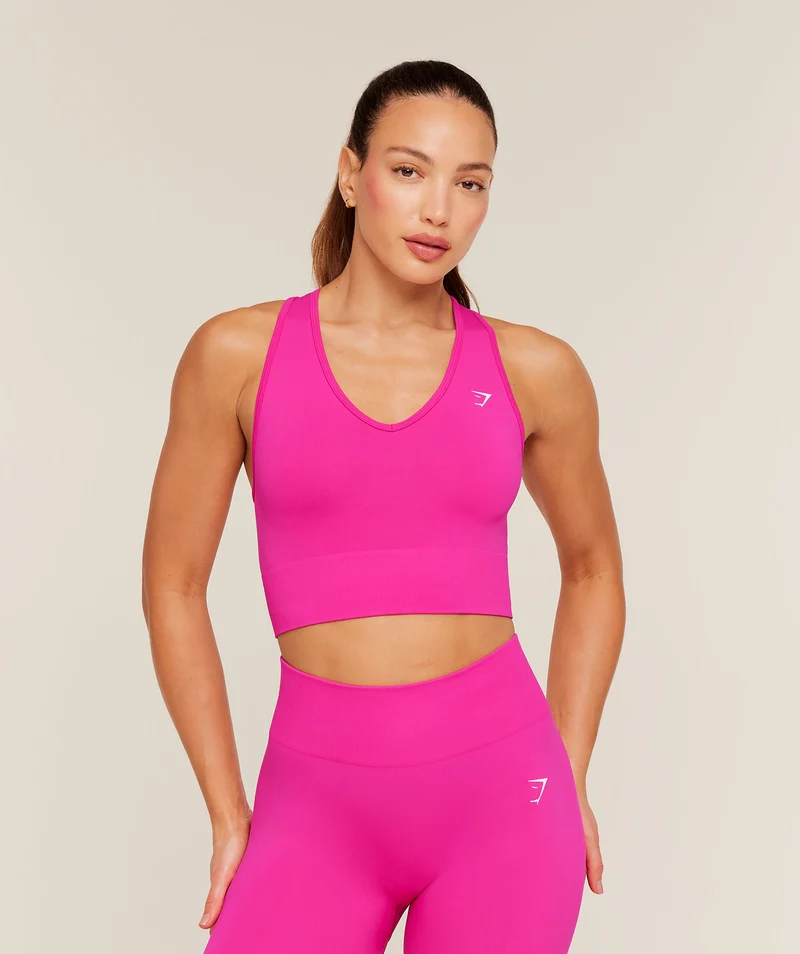 Gymshark Everyday Seamless Crop Tank - Super-Set Pink