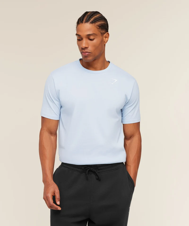 Gymshark Crest T-Shirt - Chilled Blue