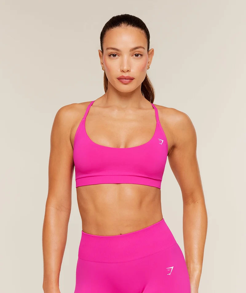 Gymshark Everyday Seamless Racerback Sports Bra - Super-Set Pink