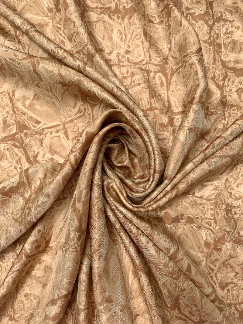 Italian The Row Abstract Printed Silk Twill - Tan / Beige