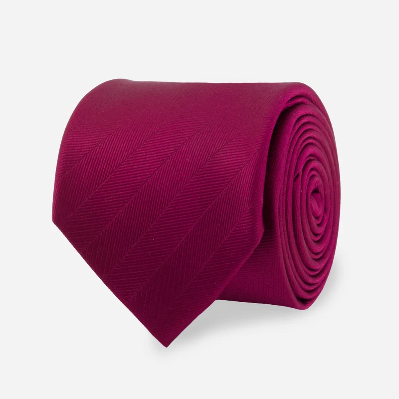 Herringbone Vow Wine Tie