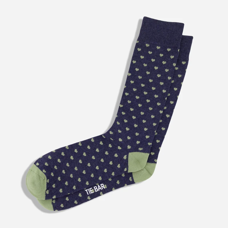 Band Of Hearts Sage Dress Socks