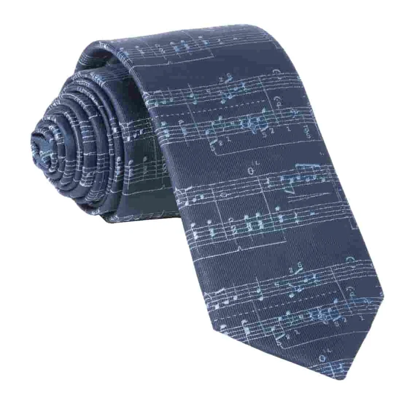 Music Score Navy Tie