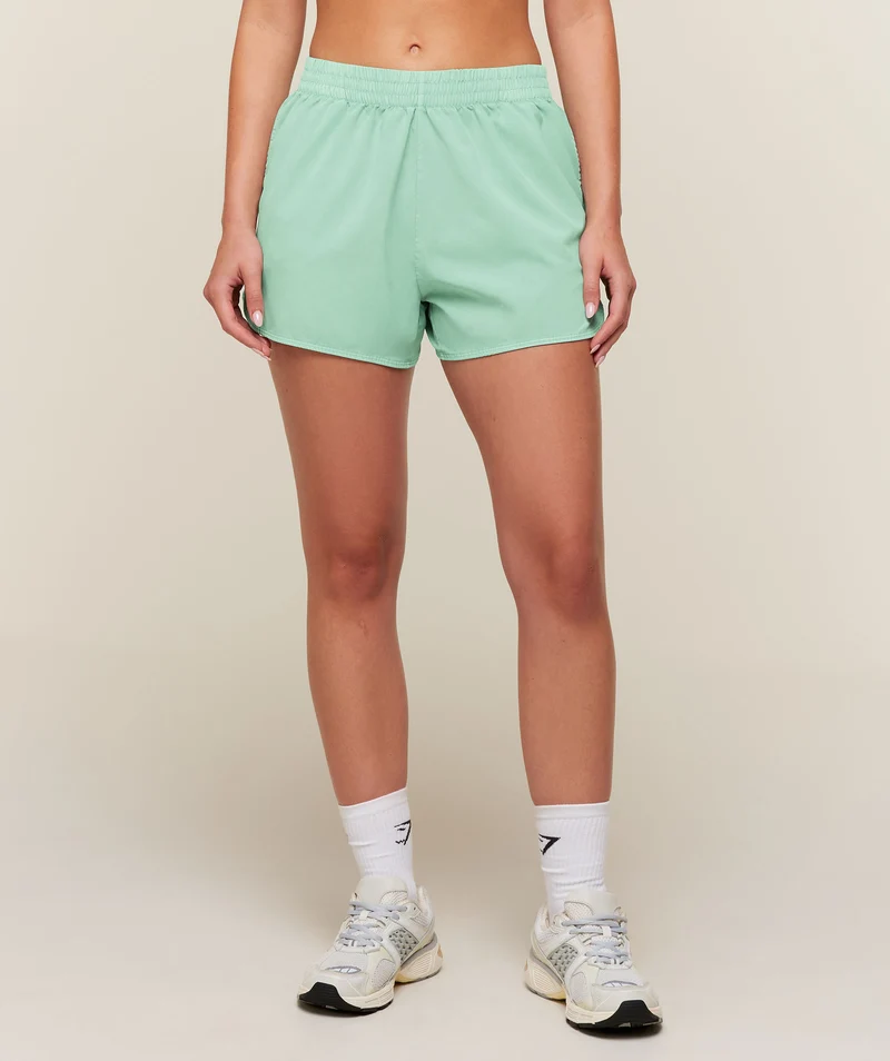 Gymshark Washed Pastel Woven Shorts - Pop Turquoise/Wash