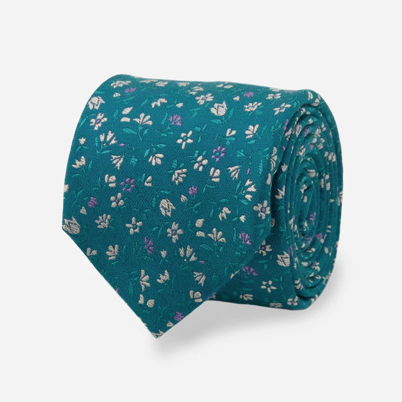 Floral Acres Aqua Tie