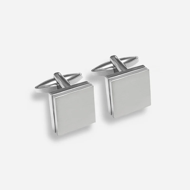 Textured Sweep Silver Cufflinks