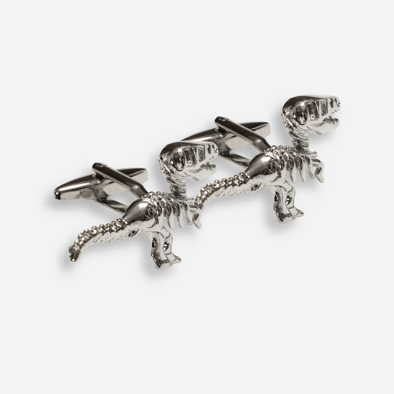 Dinosaur Dig Silver Cufflinks