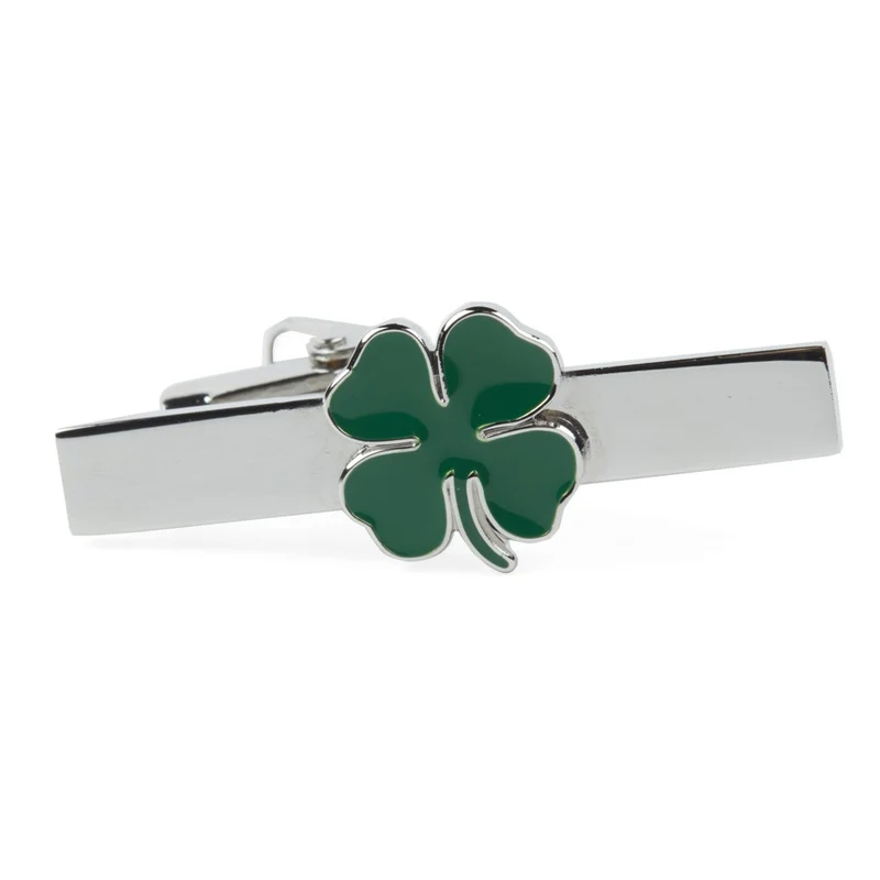 Four Leaf Clover Green Tie Bar
