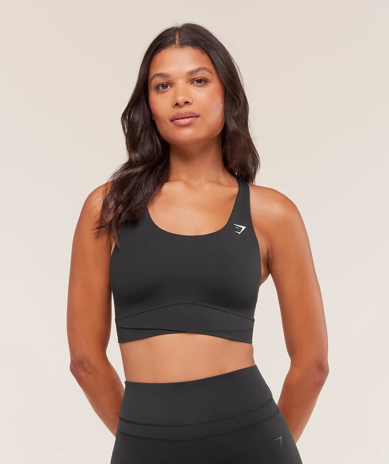 Gymshark Cross Over Sports Bra - Black