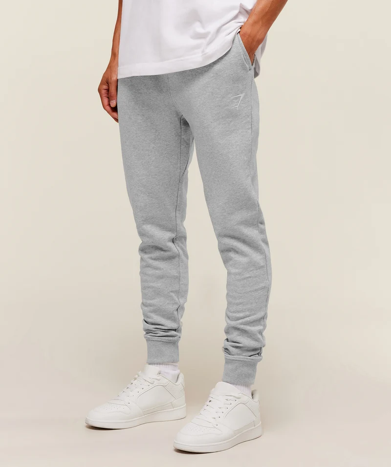 Gymshark Crest Tall Joggers - Light Grey Core Marl