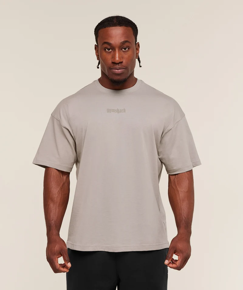 Gymshark Olde English T-Shirt - Mushroom Grey