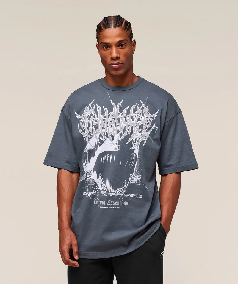 Gymshark Carlos x Rest Day Essential T-Shirt - Titanium Blue
