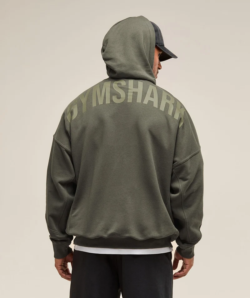Gymshark Power Zip Up Hoodie - Strength Green