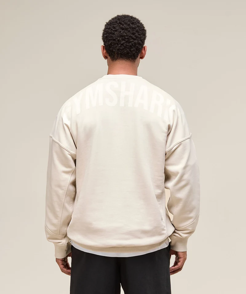 Gymshark Power Crew - Oat White