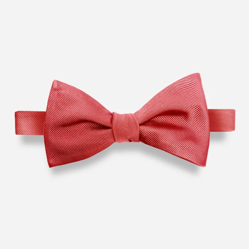Grosgrain Solid Coral Bow Tie