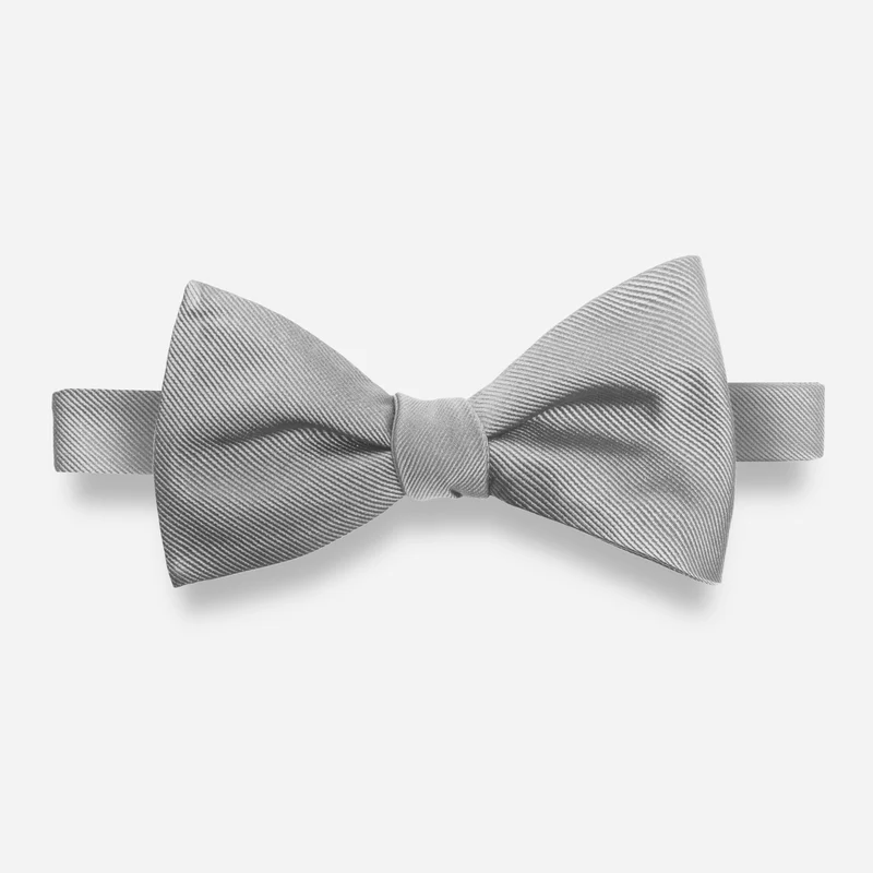 Grosgrain Solid Grey Bow Tie