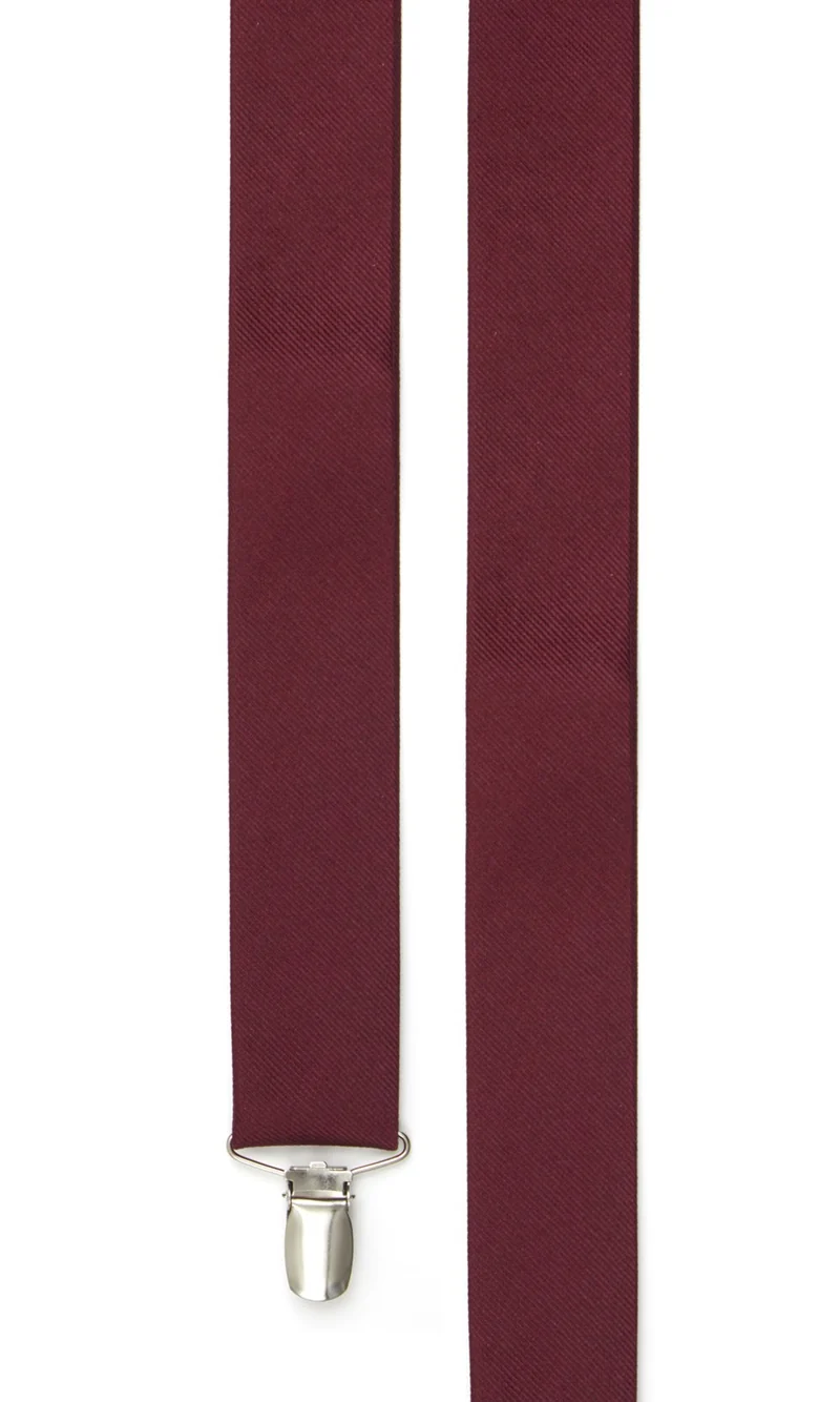 Grosgrain Solid Burgundy Suspender