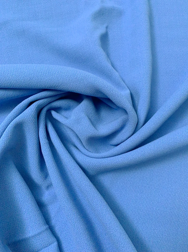 Italian Solid Stretch Double Wool Crepe - Cornflower Blue