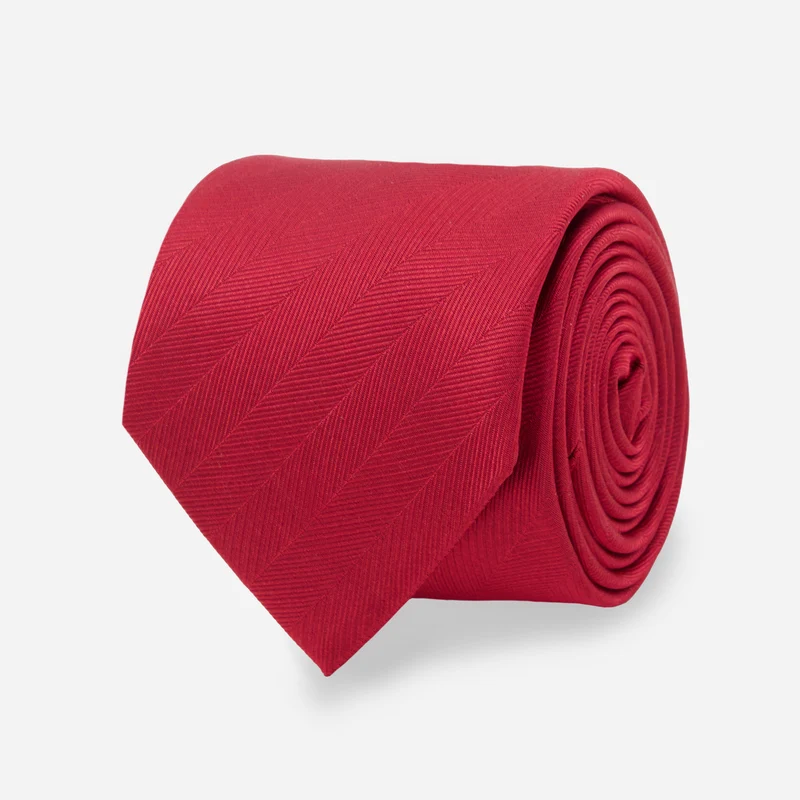 Herringbone Vow Red Tie