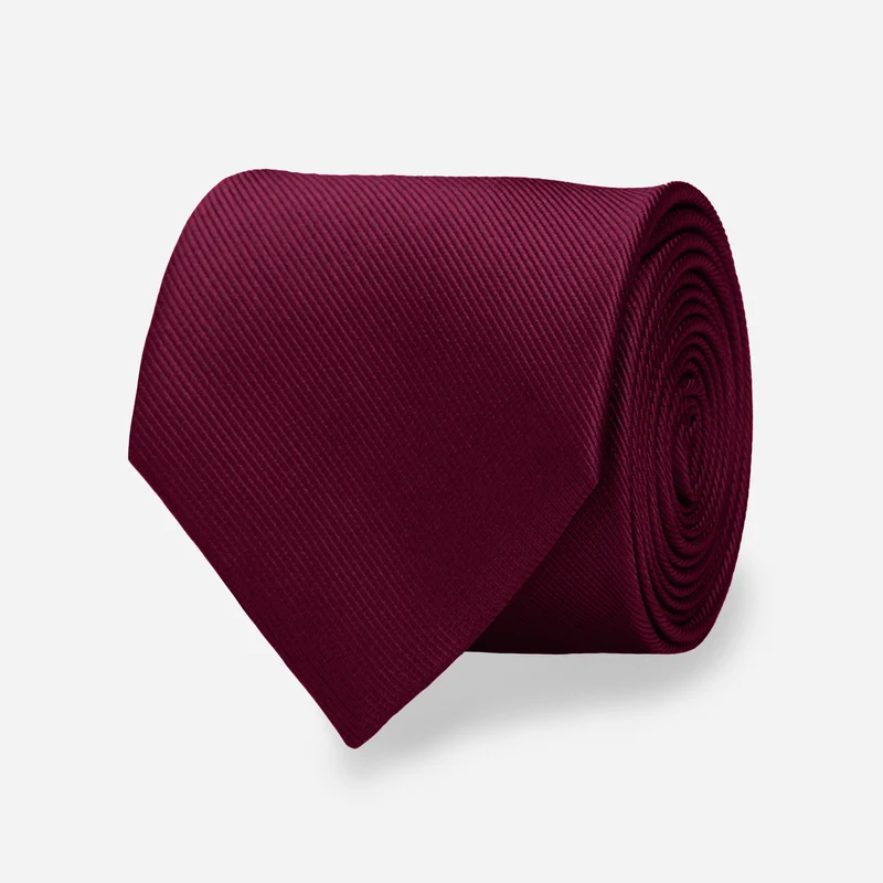 Grosgrain Solid Wine Tie
